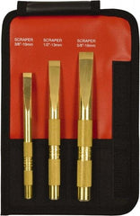 Mayhew - 3 Piece Brass Scraper Chisel Set - Sizes Included 3/8 to 5/8" - Apex Tool & Supply