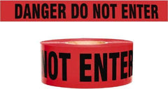 NMC - 135' Long x 3" Wide Roll, 100% Cotton, Red Barricade Tape - Message: Caution - Do Not Enter - Apex Tool & Supply