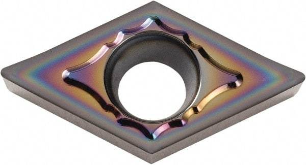Kyocera - DCGT3252 AH Grade PDL025 Carbide Turning Insert - Al2O3 Finish, 55° Diamond, 3/8" Inscr Circle, 5/32" Thick, 1/32" Corner Radius - Apex Tool & Supply