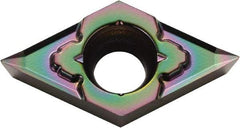 Kyocera - DCGT21502 MP Grade PDL025 Carbide Turning Insert - Al2O3 Finish, 55° Diamond, 1/4" Inscr Circle, 3/32" Thick, 0.0039" Corner Radius - Apex Tool & Supply