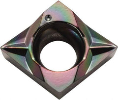 Kyocera - CCGT32502 MFP Grade PDL025 Carbide Turning Insert - Al2O3 Finish, 80° Diamond, 3/8" Inscr Circle, 5/32" Thick, 0.0039" Corner Radius - Apex Tool & Supply