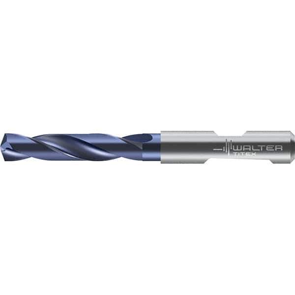Walter-Titex - 6.2mm 140° Solid Carbide Screw Machine Drill Bit - Right Hand Cut, 34mm Flute Length, 79mm OAL, Straight Shank with Weldon Flat - Apex Tool & Supply