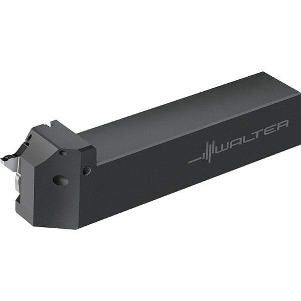 Walter - G3011, External, Left Hand, 6mm Max Depth of Cut, 1 to 3.25mm Groove Width, Indexable Grooving Tool Holder - MX22 Insert Compatibility, 12mm Shank Height, 12mm Shank Width, 120mm OAL, Through Coolant - Apex Tool & Supply