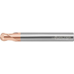 Walter-Prototyp - 6mm Diam, 4.8mm LOC, 2 Flute Solid Carbide Ball End Mill - AlTiN Finish, Single End, 80mm OAL, 6mm Shank Diam, Spiral Flute - Apex Tool & Supply