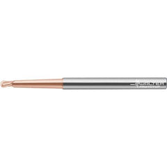 Walter-Prototyp - 1mm Diam, 0.8mm LOC, 2 Flute Solid Carbide Ball End Mill - AlTiN Finish, Single End, 57mm OAL, 6mm Shank Diam, Spiral Flute - Apex Tool & Supply