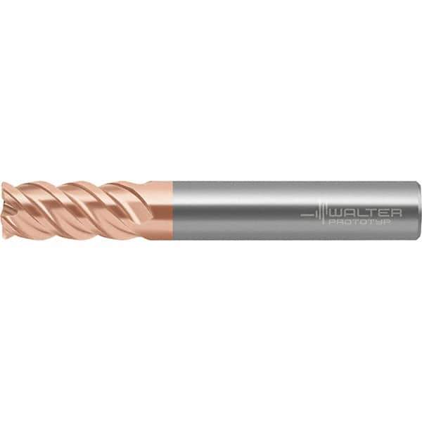 Walter-Prototyp - 3/8", 4 Flute, Single End, Solid Carbide, 0.762mm Corner Radius End Mill - 3" OAL, 50° Helix, Right Hand Flute, 22mm LOC, Right Hand Cut - Apex Tool & Supply