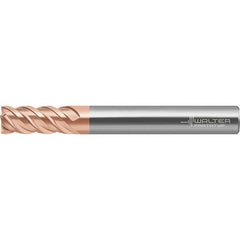 Walter-Prototyp - 10mm, 22mm LOC, 10mm Shank Diam, 100mm OAL, 4 Flute, Solid Carbide Square End Mill - TiAlSiN Finish, Spiral Flute, 50° Helix, Right Hand Cut, Right Hand Flute, Series MC388 - Apex Tool & Supply