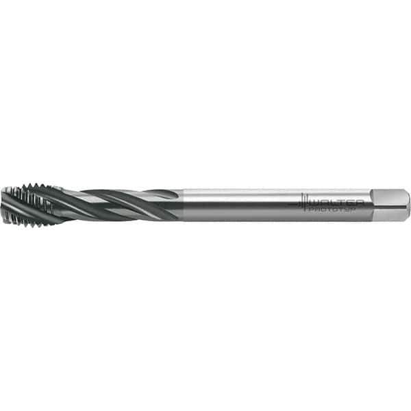 Walter-Prototyp - M16x2.00 Metric 4 Flute 6HX Semi-Bottoming Spiral Flute Tap - High Speed Steel, TiAlN Finish, 110mm OAL, Right Hand Flute, Right Hand Thread, Series TC121 - Apex Tool & Supply