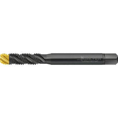 Walter-Prototyp - M10x1.50 Metric 3 Flute 6HX Semi-Bottoming Spiral Flute Tap - High Speed Steel, TiN Finish, 100mm OAL, Right Hand Flute, Right Hand Thread, Series TC120 - Apex Tool & Supply