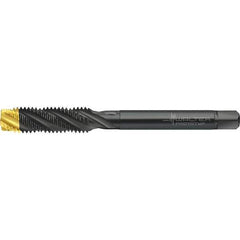 Walter-Prototyp - M24x3.00 Metric 4 Flute 6HX Semi-Bottoming Spiral Flute Tap - High Speed Steel, TiN Finish, 160mm OAL, Right Hand Flute, Right Hand Thread, Series TC120 - Apex Tool & Supply