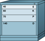 Table-Standard Cabinet - 4 Drawers - 30 x 28-1/4 x 30-1/8" - Single Drawer Access - Apex Tool & Supply