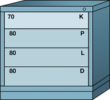 Table-Standard Cabinet - 4 Drawers - 30 x 28-1/4 x 30-1/8" - Multiple Drawer Access - Apex Tool & Supply