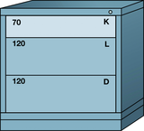 Table-Standard Cabinet - 3 Drawers - 30 x 28-1/4 x 30-1/8" - Multiple Drawer Access - Apex Tool & Supply