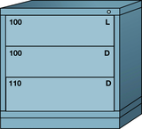 Table-Standard Cabinet - 3 Drawers - 30 x 28-1/4 x 30-1/8" - Single Drawer Access - Apex Tool & Supply