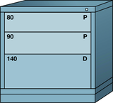 Table-Standard Cabinet - 3 Drawers - 30 x 28-1/4 x 30-1/8" - Multiple Drawer Access - Apex Tool & Supply