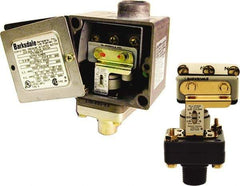 Barksdale - 25 to 500 PSI Adjustable Range, 1,000 Max psi, Diaphragm Piston Pressure Switch - 1/4 NPT Male, Screw Terminals, SPDT Contact, Anodized Al Wetted Parts, 2% Repeatability - Apex Tool & Supply