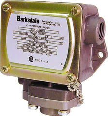 Barksdale - 0.5 to 30 PSI Adjustable Range, 2,000 Max psi, Diaphragm Piston Pressure Switch - 1/4 NPT Female, Screw Terminals, SPDT Contact, SS Wetted Parts, 2% Repeatability - Apex Tool & Supply
