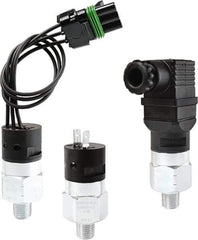 Barksdale - 1000 to 3,000 psi Adjustable Range, 9,000 Max psi, Compact Pressure Switch - 1/4 NPT Male, Deutsch 3 Pins DT04-3P, SPDT Contact, Brass Wetted Parts, 3% Repeatability - Apex Tool & Supply