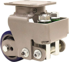 Hamilton - 4" Diam x 2" Wide, Polyurethane Mold on to Cast Iron Center Swivel Caster - 600 Lb Capacity, Top Plate Mount, 4" x 5" Plate, Sealed Precision Ball Bearing Bearing - Apex Tool & Supply
