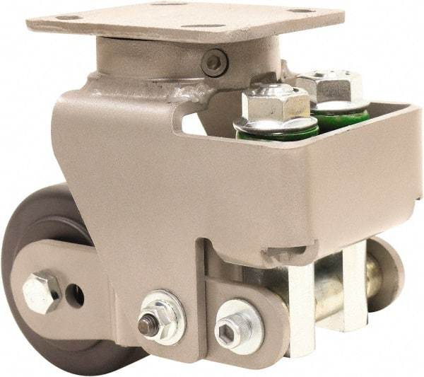 Hamilton - 4" Diam x 2" Wide, Impact-Resistant Cast Nylon Swivel Caster - 1,300 Lb Capacity, Top Plate Mount, 4" x 5" Plate, Sealed Precision Ball Bearing Bearing - Apex Tool & Supply