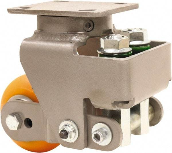 Hamilton - 4" Diam x 2" Wide, Cast Iron Swivel Caster - 1,000 Lb Capacity, Top Plate Mount, 4" x 5" Plate, Sealed Precision Ball Bearing Bearing - Apex Tool & Supply