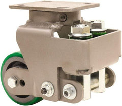 Hamilton - 4" Diam x 2" Wide, Polyurethane Mold on to Cast Iron Center Swivel Caster - 750 Lb Capacity, Top Plate Mount, 4" x 5" Plate, Sealed Precision Ball Bearing Bearing - Apex Tool & Supply