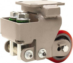 Hamilton - 4" Diam x 2" Wide, Polyurethane Mold on to Cast Iron Center Rigid Caster - 900 Lb Capacity, Top Plate Mount, 4" x 4-1/2" Plate, Sealed Precision Ball Bearing Bearing - Apex Tool & Supply