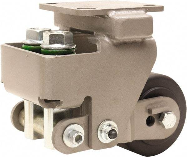 Hamilton - 4" Diam x 2" Wide, Impact-Resistant Cast Nylon Rigid Caster - 1,600 Lb Capacity, Top Plate Mount, 4" x 4-1/2" Plate, Sealed Precision Ball Bearing Bearing - Apex Tool & Supply