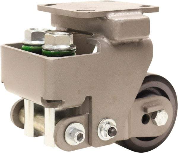 Hamilton - 4" Diam x 2" Wide, Polyurethane Mold on to Cast Iron Center Rigid Caster - 750 Lb Capacity, Top Plate Mount, 4" x 4-1/2" Plate, Sealed Precision Ball Bearing Bearing - Apex Tool & Supply