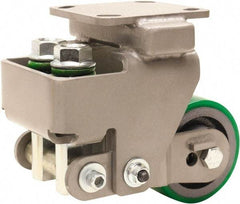 Hamilton - 4" Diam x 2" Wide, Polyurethane Mold on to Cast Iron Center Rigid Caster - 450 Lb Capacity, Top Plate Mount, 4" x 4-1/2" Plate, Sealed Precision Ball Bearing Bearing - Apex Tool & Supply