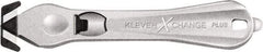 Klever Innovations - Recessed/Hook Blade Safety Cutter - 1-3/8" Carbon Steel Blade, Silver Magnesium Handle, 1 Blade Included - Apex Tool & Supply