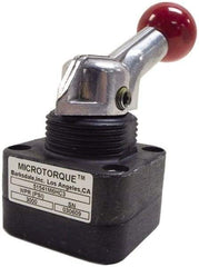 Barksdale - 0.72 GPM 1/4 Inlet Anodized Aluminum Hydraulic Control Valve - 1/4 Thread, 6,000 psi, 3" High x 2.03" Wide x 4.11" Long, 0.09 CV Rate - Apex Tool & Supply