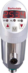 Barksdale - 3,000 Max psi, ±0.5% Accuracy, 1/4" NPT (Male) Connection Electronic Pressure Switch with Display - PNP Switch Output Signal, M12 Wetted Parts, 1/4" Thread, -13 to 212°F, 32 Volts - Apex Tool & Supply
