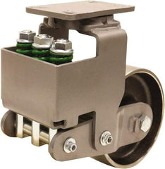 Hamilton - 8" Diam x 3" Wide, Drop Forged Steel Swivel Caster - 3,145 Lb Capacity, Top Plate Mount, 4-1/2" x 6-1/2" Plate, Sealed Precision Ball Bearing Bearing - Apex Tool & Supply