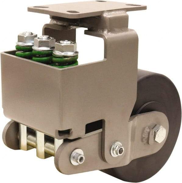 Hamilton - 8" Diam x 3" Wide, Impact-Resistant Cast Nylon Rigid Caster - 3,145 Lb Capacity, Top Plate Mount, 4-1/2" x 6-1/2" Plate, Sealed Precision Ball Bearing Bearing - Apex Tool & Supply