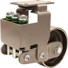 Hamilton - 8" Diam x 3" Wide, Drop Forged Steel Rigid Caster - 3,145 Lb Capacity, Top Plate Mount, 4-1/2" x 6-1/2" Plate, Sealed Precision Ball Bearing Bearing - Apex Tool & Supply