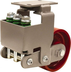 Hamilton - 8" Diam x 3" Wide, Cast Iron Rigid Caster - 2,600 Lb Capacity, Top Plate Mount, 4-1/2" x 6-1/2" Plate, Sealed Precision Ball Bearing Bearing - Apex Tool & Supply