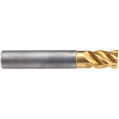 Emuge - 20mm Diam, 26mm LOC, 4 Flute Solid Carbide Roughing & Finishing End Mill - TiN/TiAlN Finish, 92mm OAL, 20mm Shank Diam, Cylindrical Shank, 45° Helix, Stub Length - Apex Tool & Supply