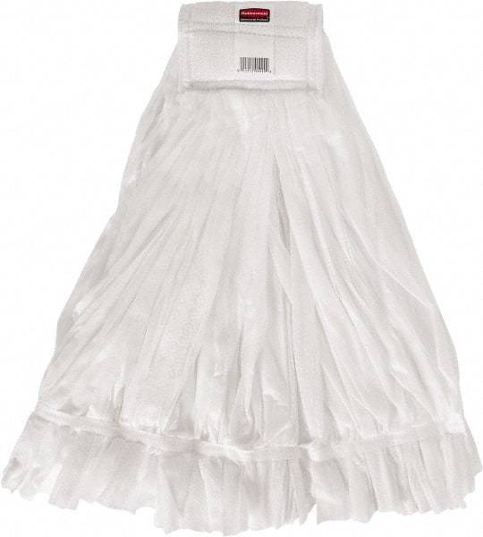 Rubbermaid - 1" White Head Band, Large Rayon Cut End Mop Head - Hook & Loop Connection, Use with Wet Mop Hook & Loop Handles - Apex Tool & Supply