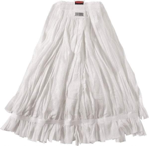 Rubbermaid - 1" White Head Band, Medium Rayon Cut End Mop Head - Hook & Loop Connection, Use with Wet Mop Hook & Loop Handles - Apex Tool & Supply