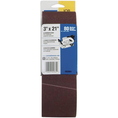Norton - 3" Wide x 21" OAL, 80 Grit, Aluminum Oxide Abrasive Belt - Apex Tool & Supply
