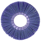4" - Diameter Narrow Face Nylox Wheel; .035/180SC Crimped Fill; 1/2" -3/8" Arbor Hole - Apex Tool & Supply