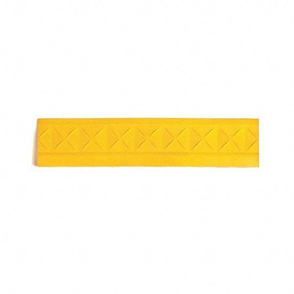 Ergo Advantage - 18" Long x 4" Wide x 1" Thick, Anti-Fatigue Modular Matting Anti-Fatigue Flooring - Female, 1 Interlocking Side, Yellow, For Dry Areas - Apex Tool & Supply