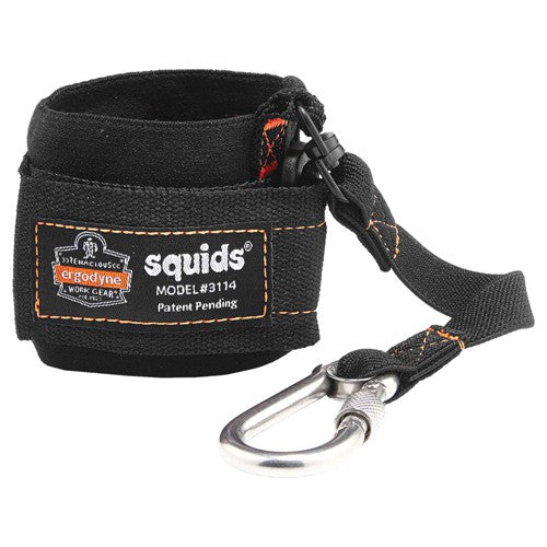 3114 Black Pull-On Wrist Lanyard With Carabiner-3Lbs - Apex Tool & Supply