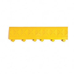 Ergo Advantage - 18" Long x 4" Wide x 1" Thick, Anti-Fatigue Modular Matting Anti-Fatigue Flooring - Male, 1 Interlocking Side, Yellow, For Dry Areas - Apex Tool & Supply