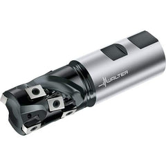 Walter - 25mm Cut Diam, 32mm Max Depth of Cut, 25mm Shank Diam, 100mm OAL, Indexable Square Shoulder End Mill - Weldon Shank, 0° Lead Angle, Through Coolant, Series F5038-W - Apex Tool & Supply