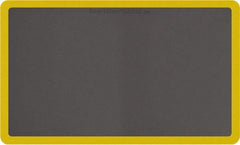 Smart Step - 5' Long x 3' Wide, Dry Environment, Anti-Fatigue Matting - Gray with Yellow Borders, Urethane with Urethane Sponge Base, Beveled on All 4 Sides - Apex Tool & Supply