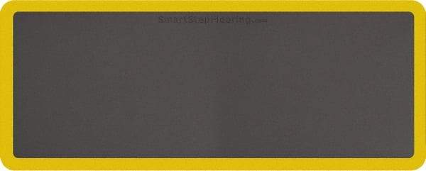 Smart Step - 5' Long x 2' Wide, Dry Environment, Anti-Fatigue Matting - Gray with Yellow Borders, Urethane with Urethane Sponge Base, Beveled on All 4 Sides - Apex Tool & Supply