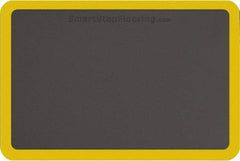 Smart Step - 3' Long x 2' Wide, Dry Environment, Anti-Fatigue Matting - Gray with Yellow Borders, Urethane with Urethane Sponge Base, Beveled on All 4 Sides - Apex Tool & Supply