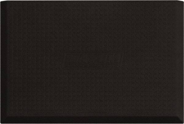 Smart Step - 3' Long x 2' Wide, Dry Environment, Anti-Fatigue Matting - Black, Urethane with Urethane Sponge Base, Beveled on 3 Sides - Apex Tool & Supply